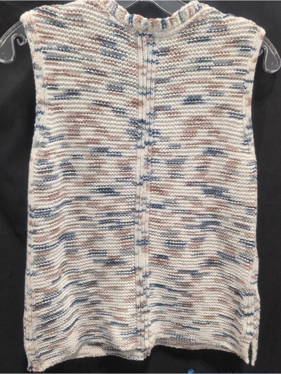 NWT J. Jill Cream and Blue Knit Sweater Vest.  SIZE XSP - Picture 3 of 4